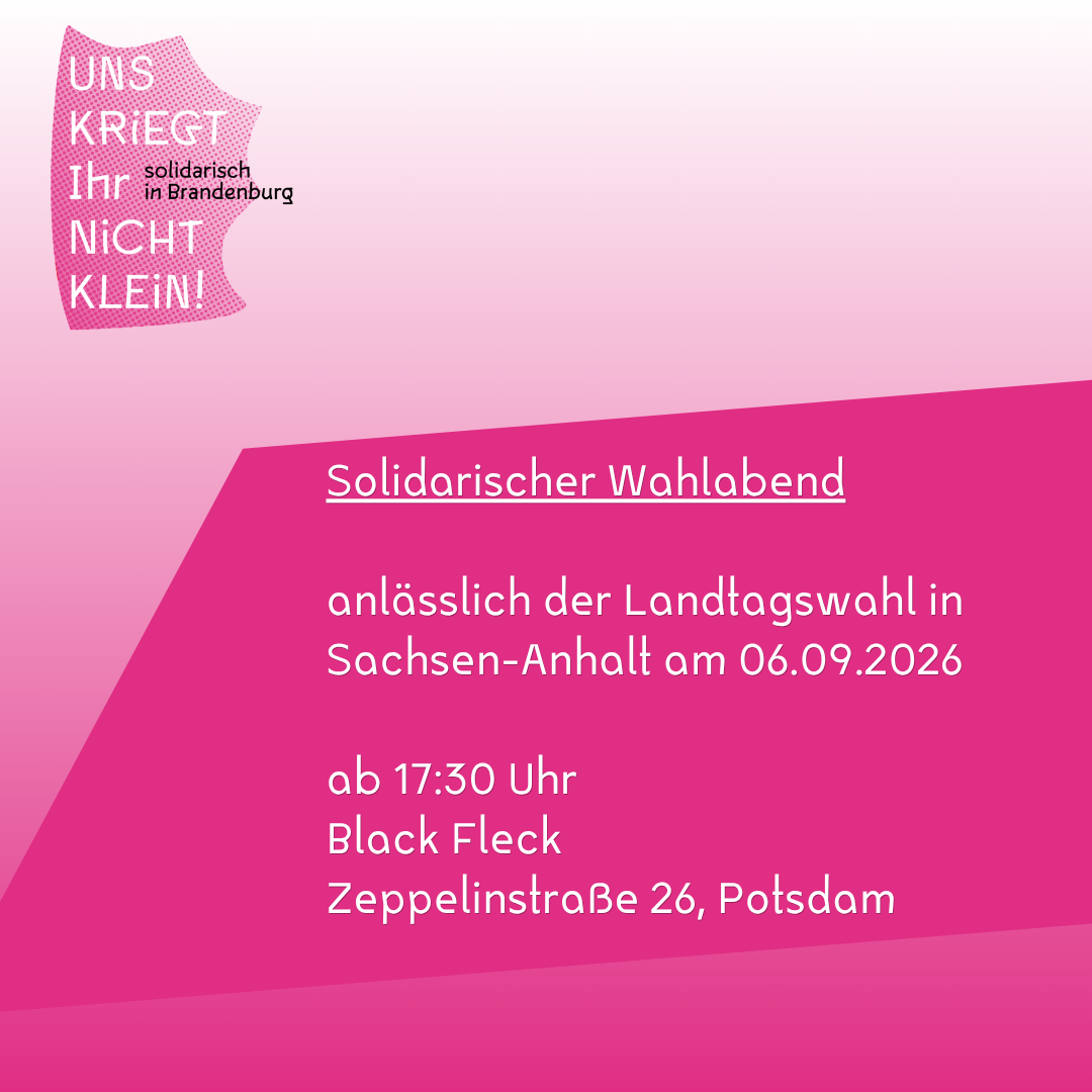 Solidarischer Wahlabend – anlässlich der Landtagswahl in Sachsen-Anhalt am 06.09.2026
